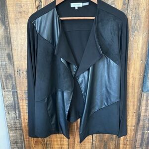 Calvin Klein Women's Faux Leather Flyaway Jacket size Large